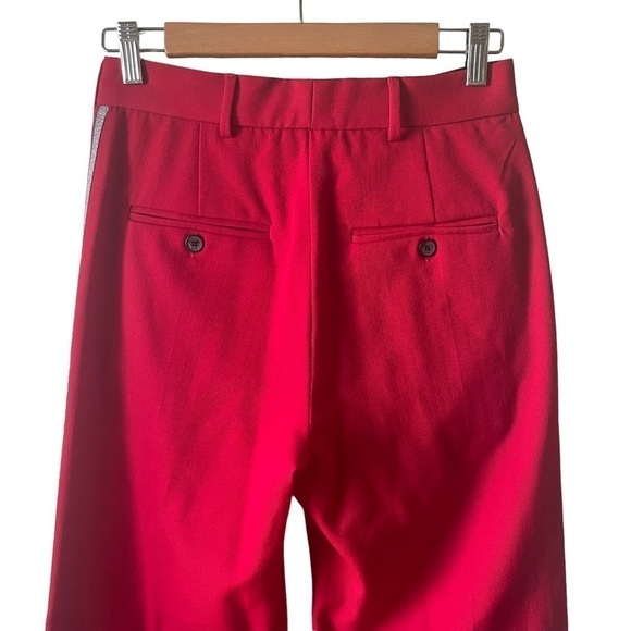 ADAPTATION Red Wool Metallic Side Striped Tailored Trousers Pants Size 24 NWOT - Picture 5 of 16